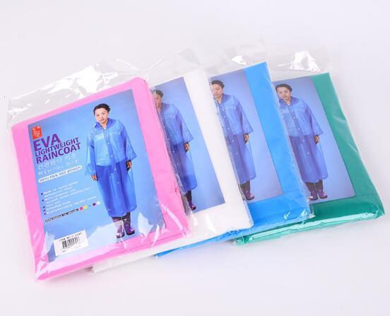 Good Qality Lightweight Transparent Plastic EVA Waterproof Rain Poncho