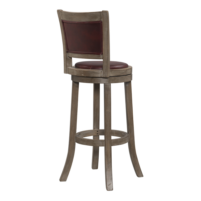 Simple High Wood Bar Stool PU Leather Leisure Furniture Chair