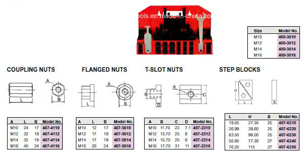 High Quality 58 PCS Steel Clamping Kits