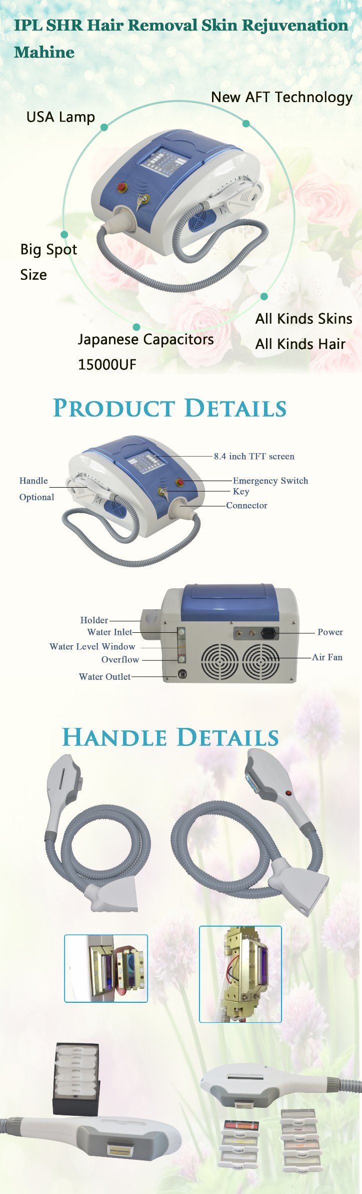 Factory Direct Selling Beauty Machine IPL Shr Permanent Hair Removal