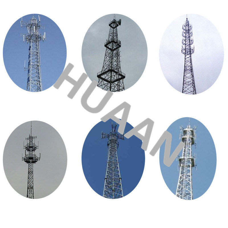 Three Tube Wireless Steel Lattice Telecommunication Tower