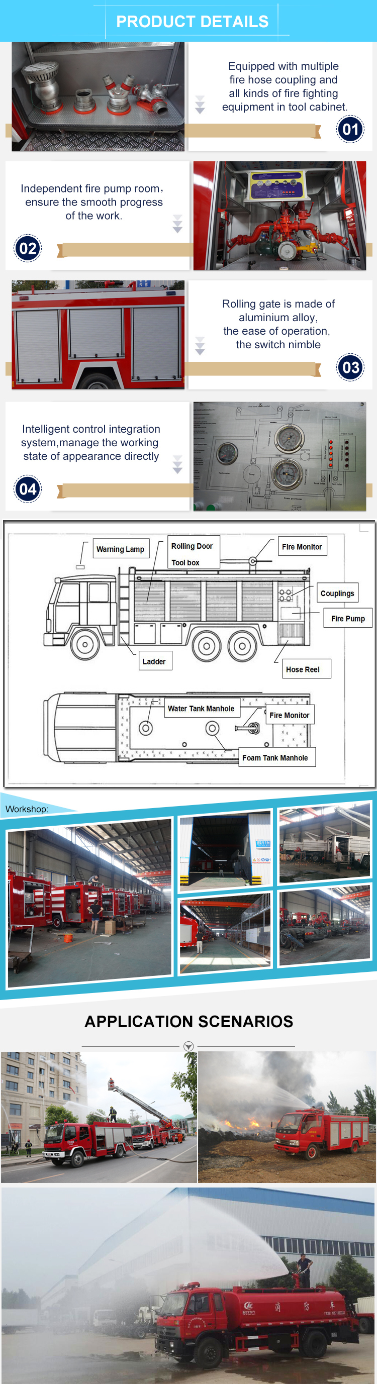 China New 6X4 8ton Foam Tender Airport Fire Fighting Truck for Sale