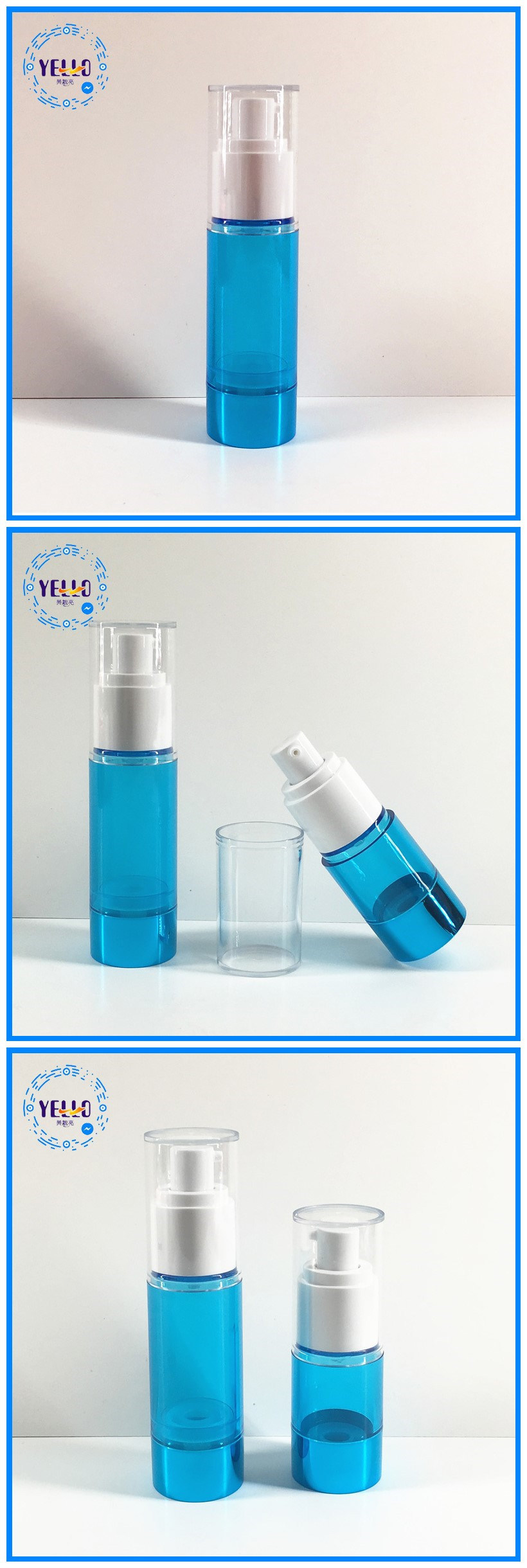 Best Price 50ml Airless Pump Cylindrical Plastic Bottle Lotion Bottle