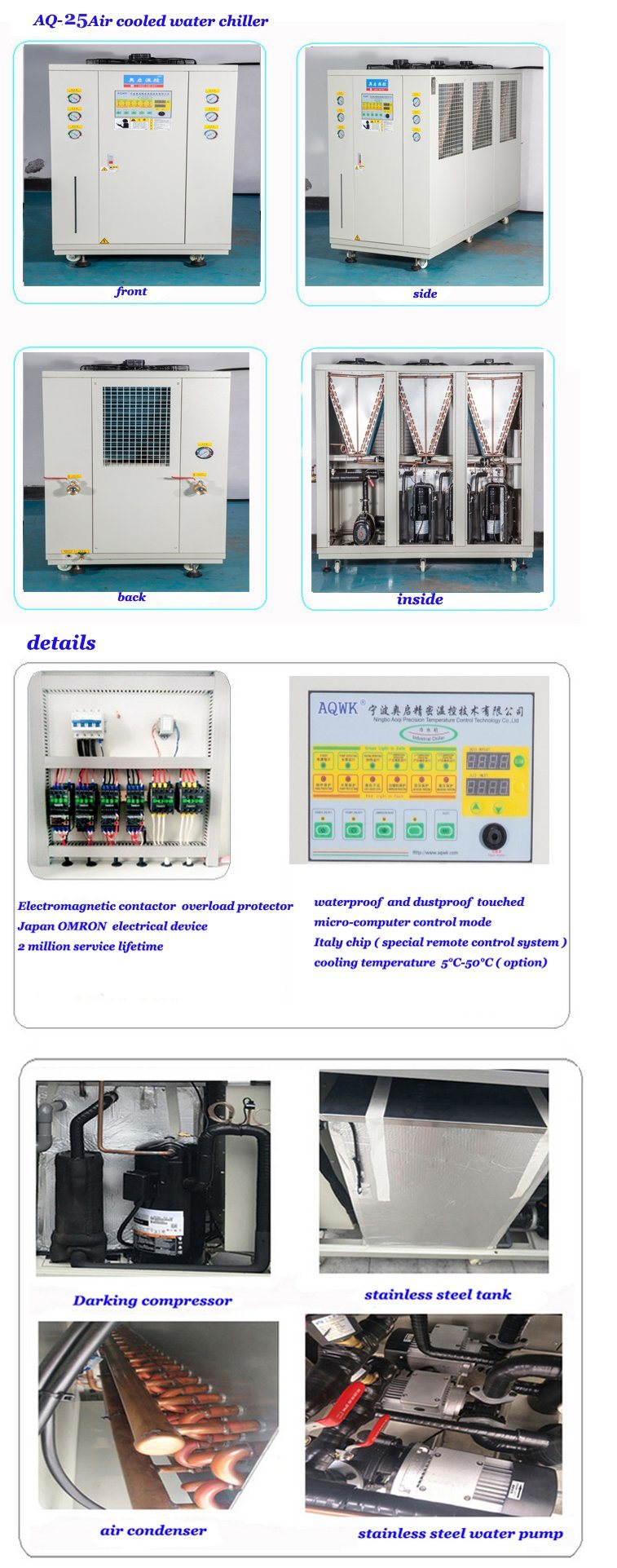 Types of Industrial Air Cooled Scroll Water Cooling Chiller