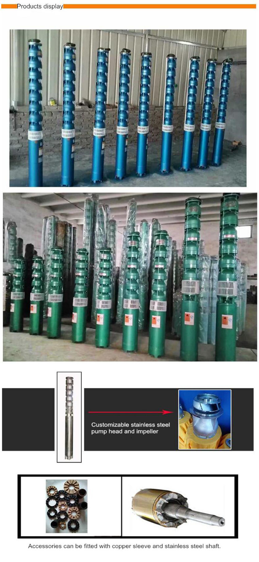 QJ Stainless Steel Submersible Oil-Filled Motor Deep Well Pump