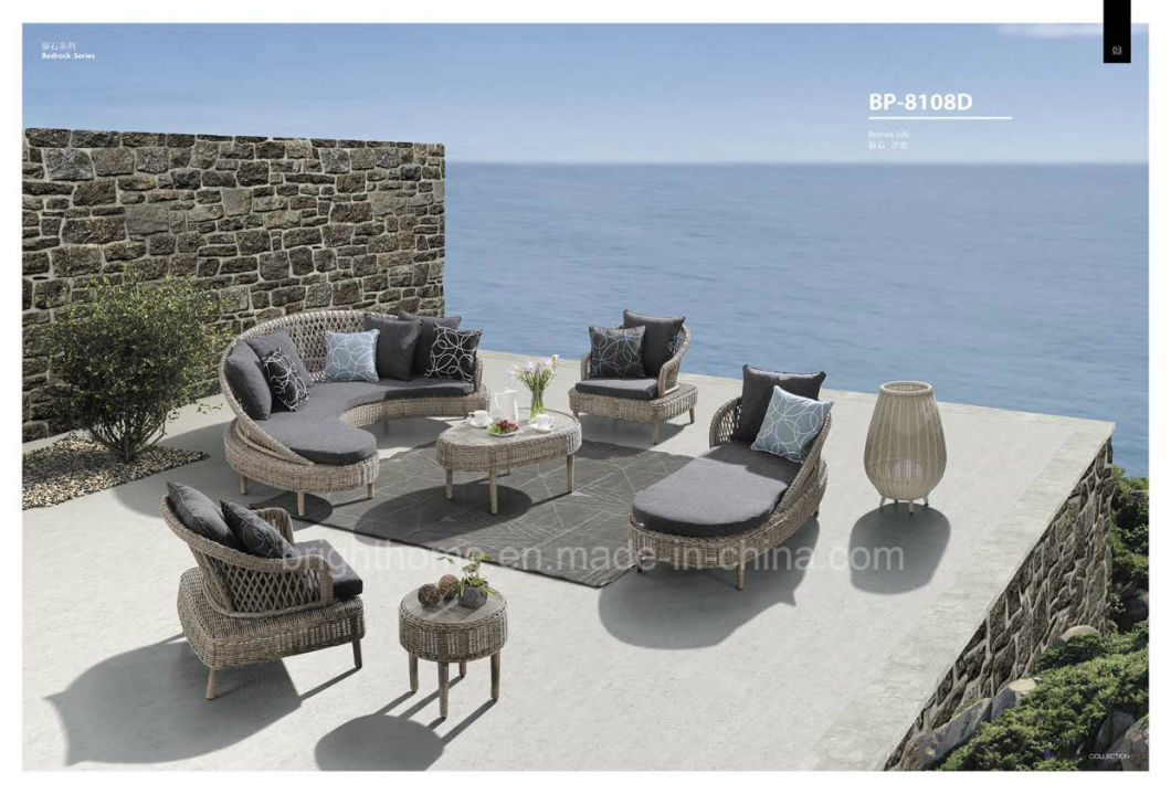 Modern Patio Garden Rattan Outdoor Furniture Resin Wicker Sofa Set (BP-8108D)