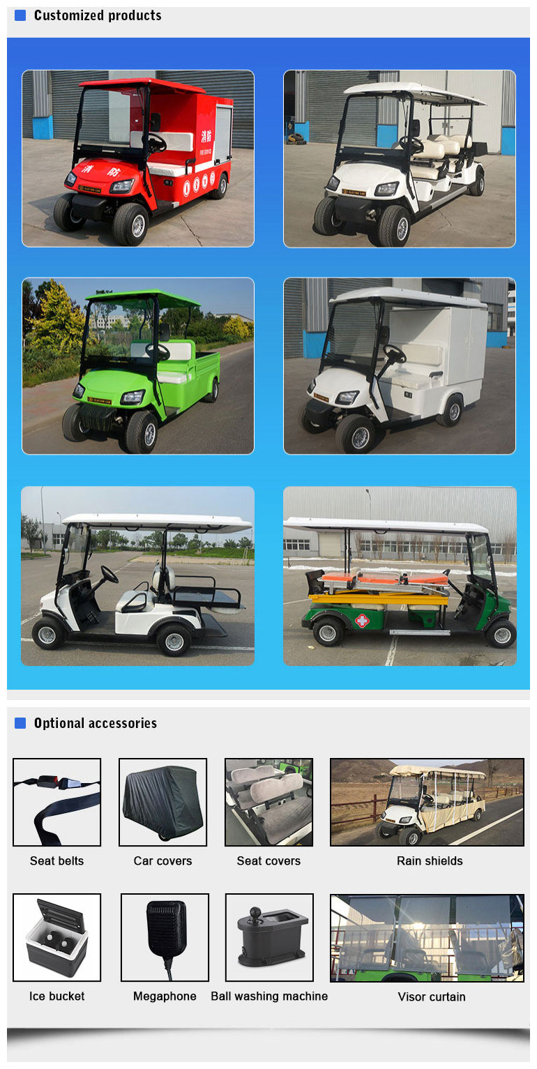 Ce Certificated Battery Operated 4 Seater Electric Golf Cart with Luggage Box