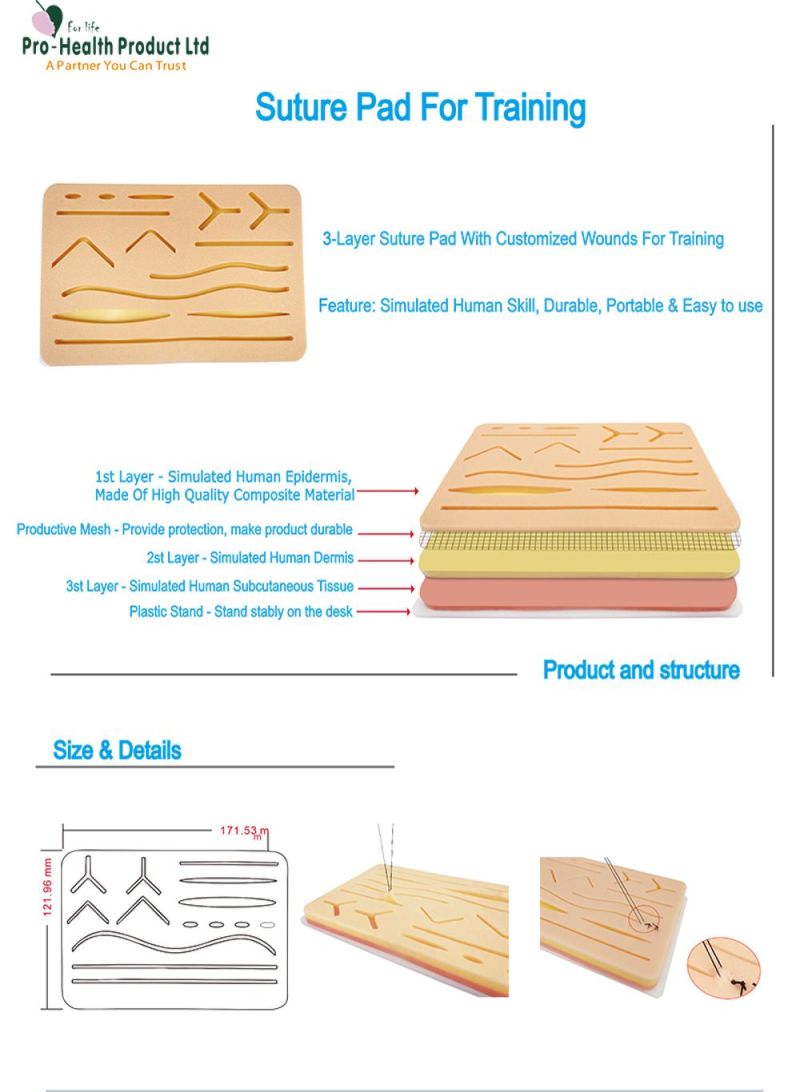 Medical Students Training Skin Suture Set Tool Practice Kit