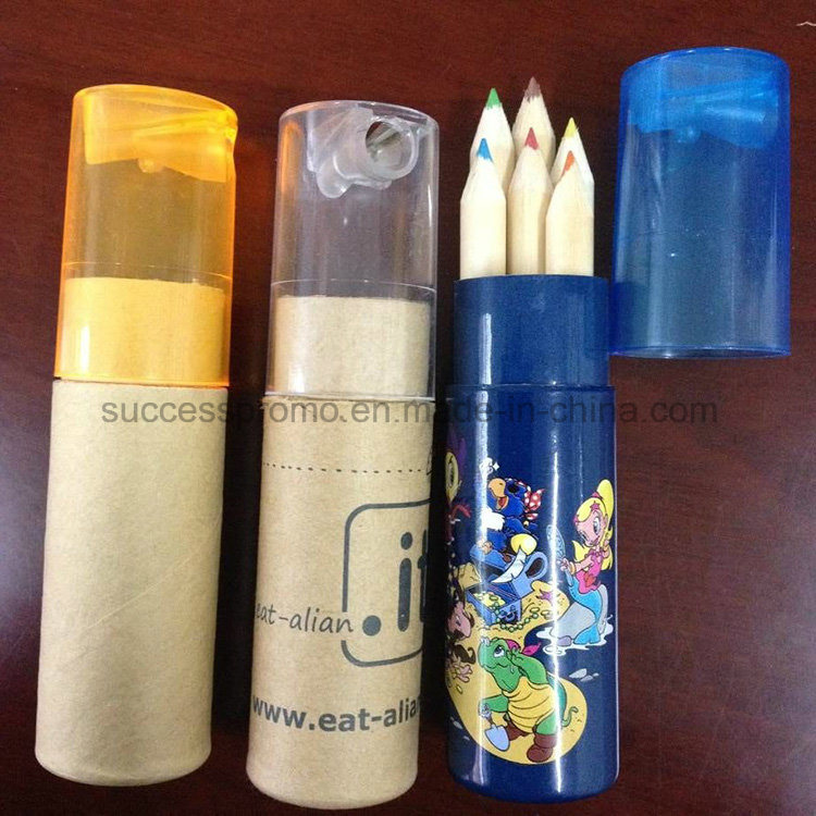 12PCS Color Pencils Set Packed in Paper Tube with Sharpener