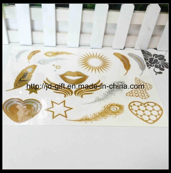 Temporary Metallic Gold Foil Water Transfer Jewelry Fashion Tattoo Sticker