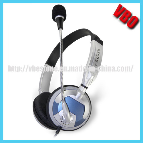 2014 China New Designed Flexible Comfortable Computer Headphone with Rotary Mic