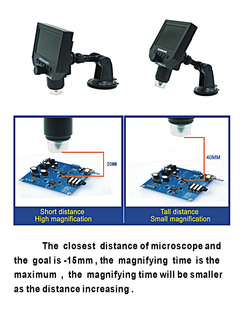 Portable LCD Digital Microscope USB 600X Zoom Inspection Microscope