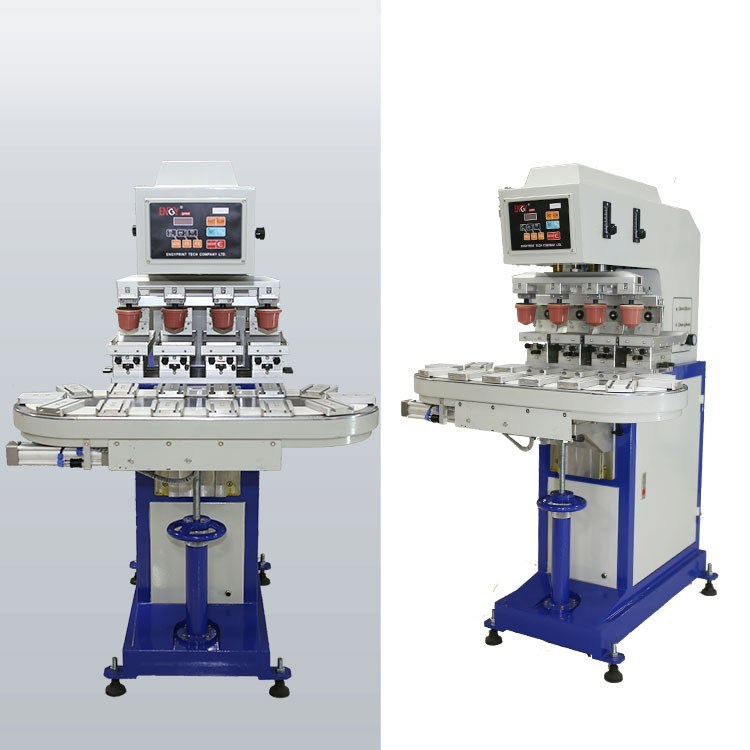 Four Color Semi-Automatic Pad Printing Machine with Conveyor