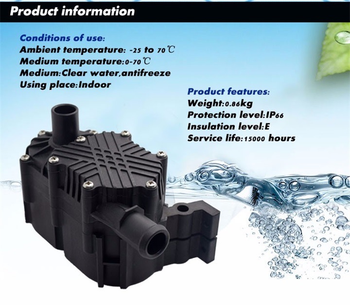 High Water Head 27m Mini 12V Pump for Coolant Circulation