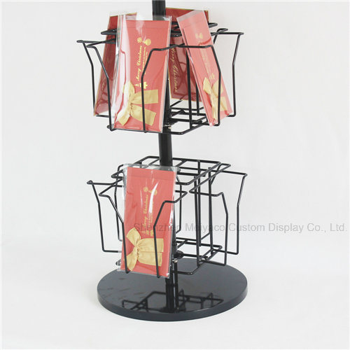 3 Layer Rotary Greeting Card Book Small Countertop Display Rack