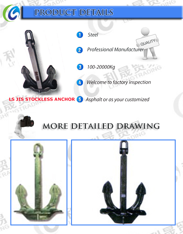 Steel Stockless Anchor for Marine Ship