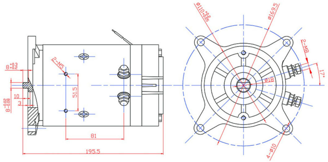 12V/24V/48V/60V/72V Hydraulic Electric Motor for Van Wing Door System