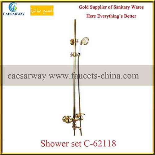 Rose Golden Sanitary Ware Bathroom Wash Faucet Shower Set B-62018