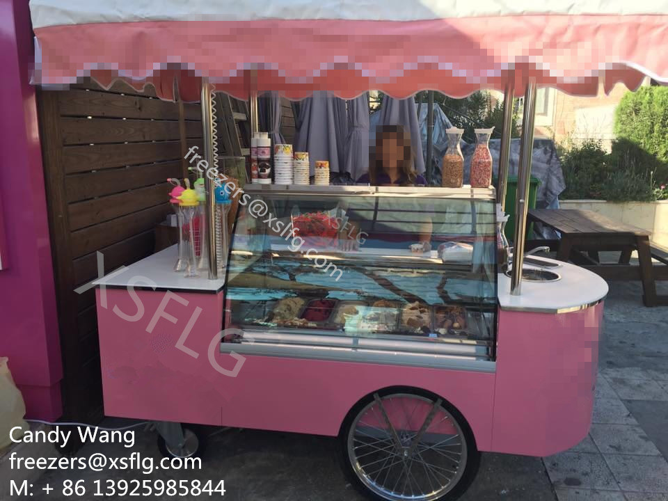 Italian Gelato Ice Cream Carts/ Popsicle Showcase Freezers (CE approved)