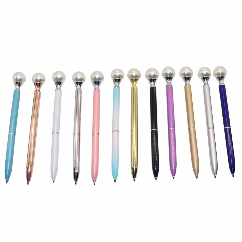 Colorful Pearl Metal Ballpoint Pen Kawaii Queen's Crutch Ballpen for