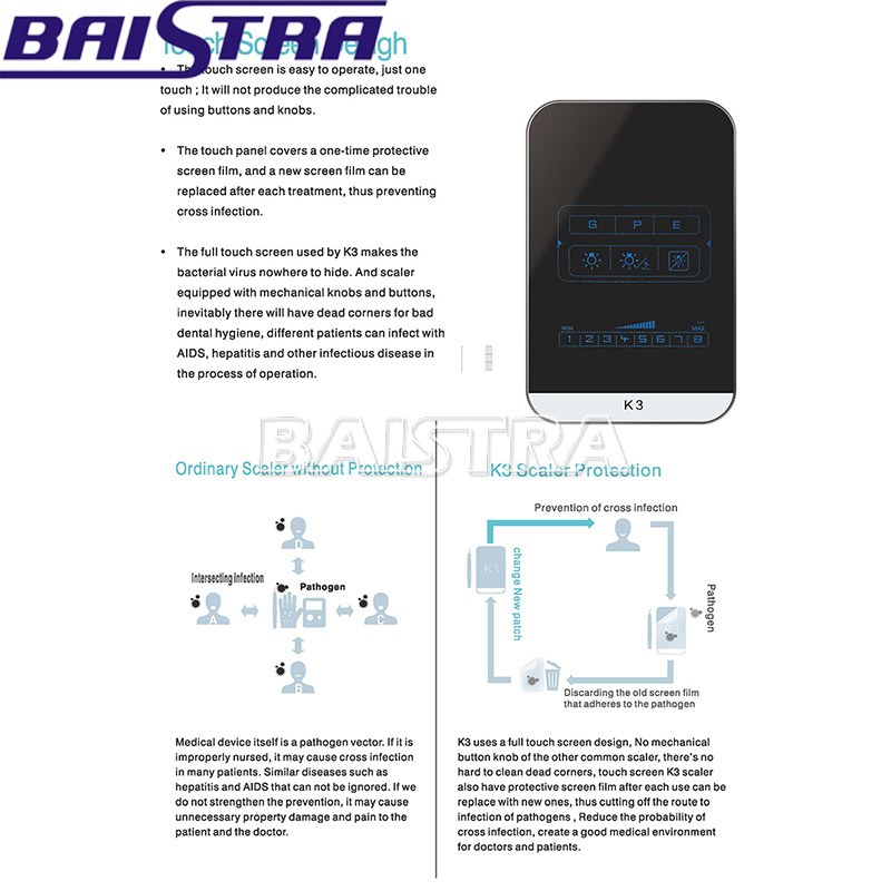 Touch Screen Portable Fiber Optics Piezo Dental Ultrasonic Scaler
