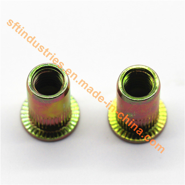 M6 Flat Head Knurled Round Body Blind Rivet Nut ISO13918