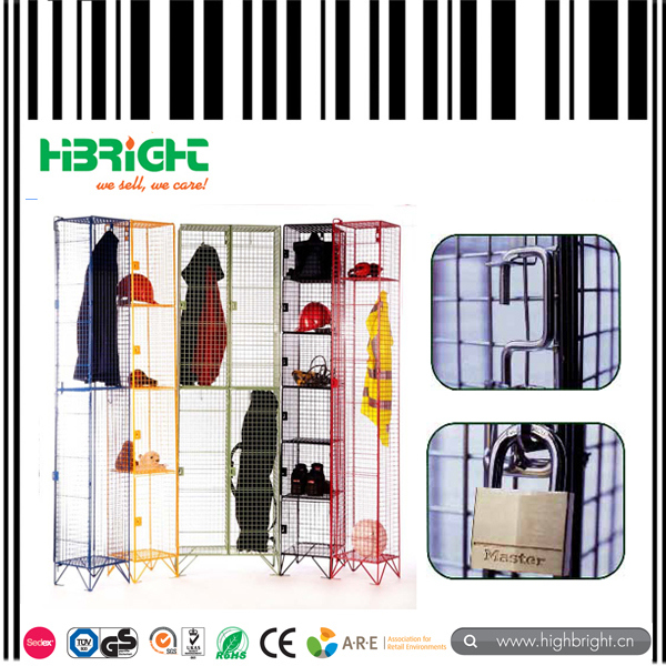 Colored Wire Mesh Storage Lockers for UK Market