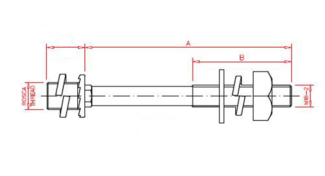 D0160-01 Galvanized Stud Bolt - Short Shank for Pole Line Hardware