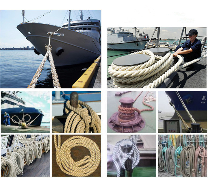 8 Strand White Color Polypropylene Ship Mooring Rope