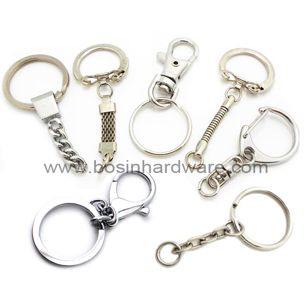 Metal Round Split Key Ring with Trigger Snap Hook