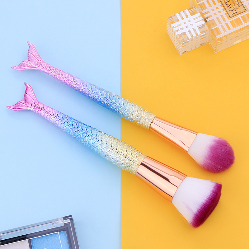 Wholesale 6PCS Makeup Brush Set Mermaid Fish Cosmetic Tool Premium