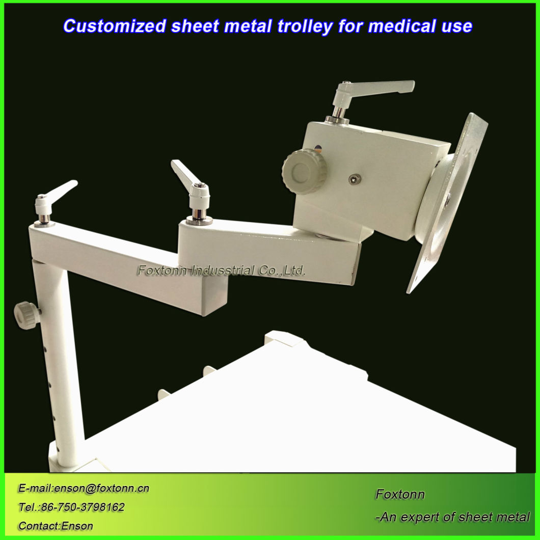 Customized Hospital Nursing Cart Sheet Metal Trolley for Medical Treatment