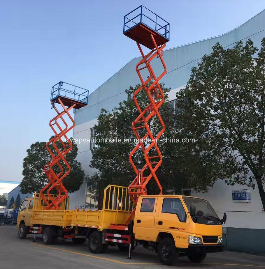 9 Meters Jmc Double Cab Scissor High Lift Platform Working Truck