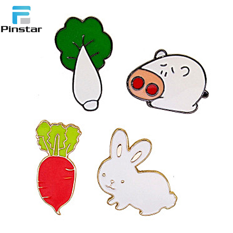 Cute Animal Shaped Like Rabbit or Pig Metal Custom Enamel Pin