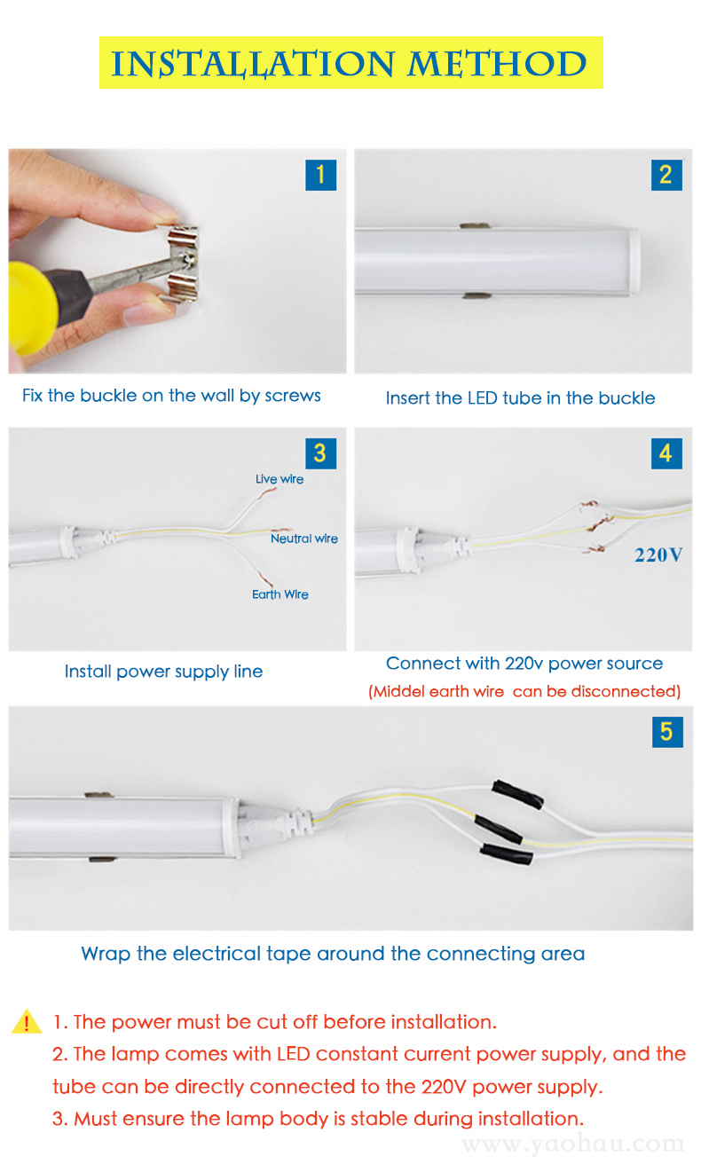 China Factory LED Tube Fluorescent Tube High Lumens Floor Ceiling Tube Light