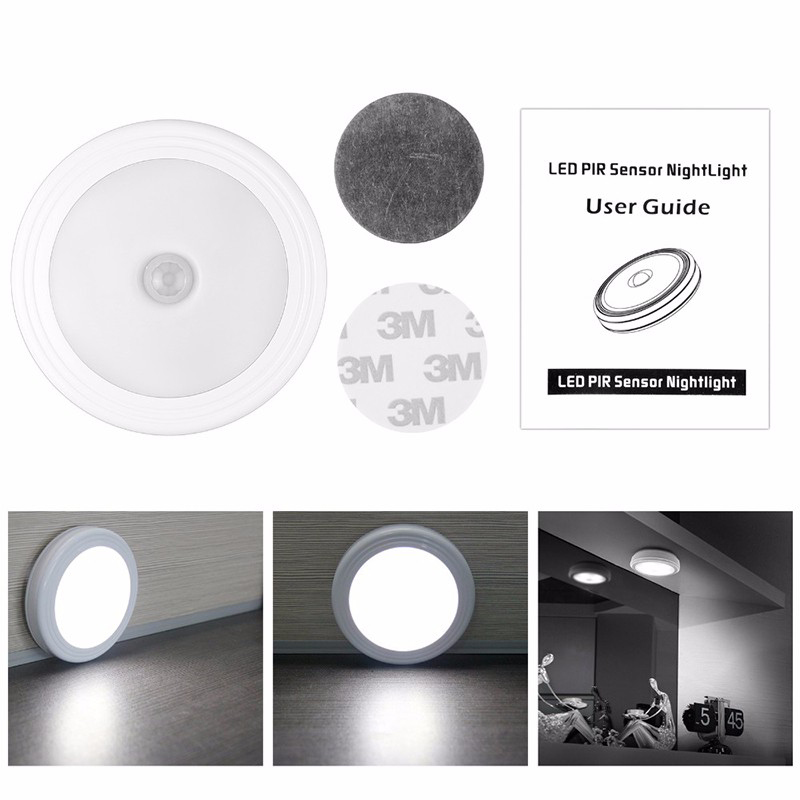 6 LED Sensor Light PIR Wireless Auto Sensor Motion Detector Lamp Wall Cabinet Night Light