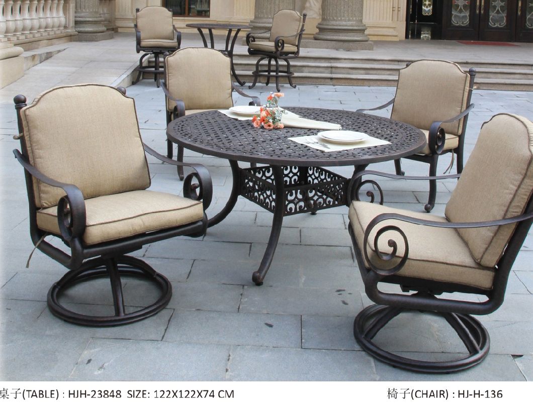 Patio Furniture Cast Aluminum Garden Dining Table