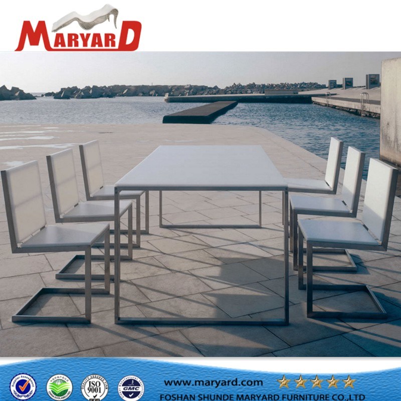 High Quality Stainless Steel Dining Set and Outdoor Dubai Dining Tables and Chairs Furniture