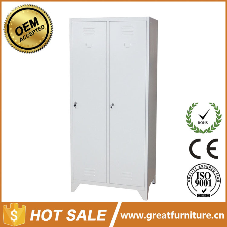 Kd Easy Assembled Steel Storage Metal 2 Door Wardrobe Gym Locker