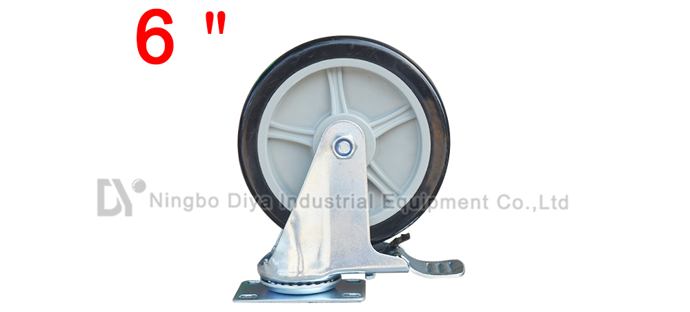 PU 6 Inch Flat Universal Casters with Brake