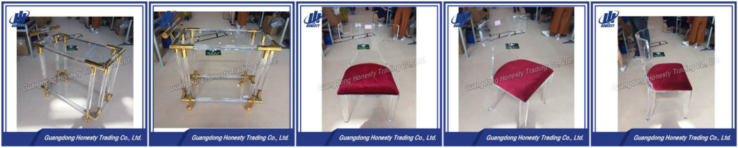 Yw-001 Top Sell Acrylic Bending Back Banquet Chair with Cushion