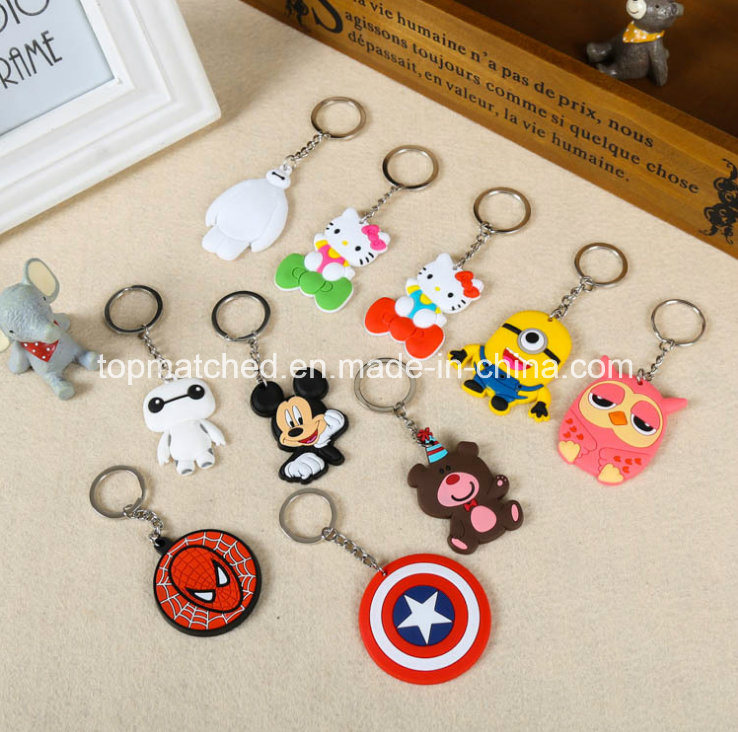 Custom Rubber Keychain, Cartoon Design Promotion Gift Silicone Keychain