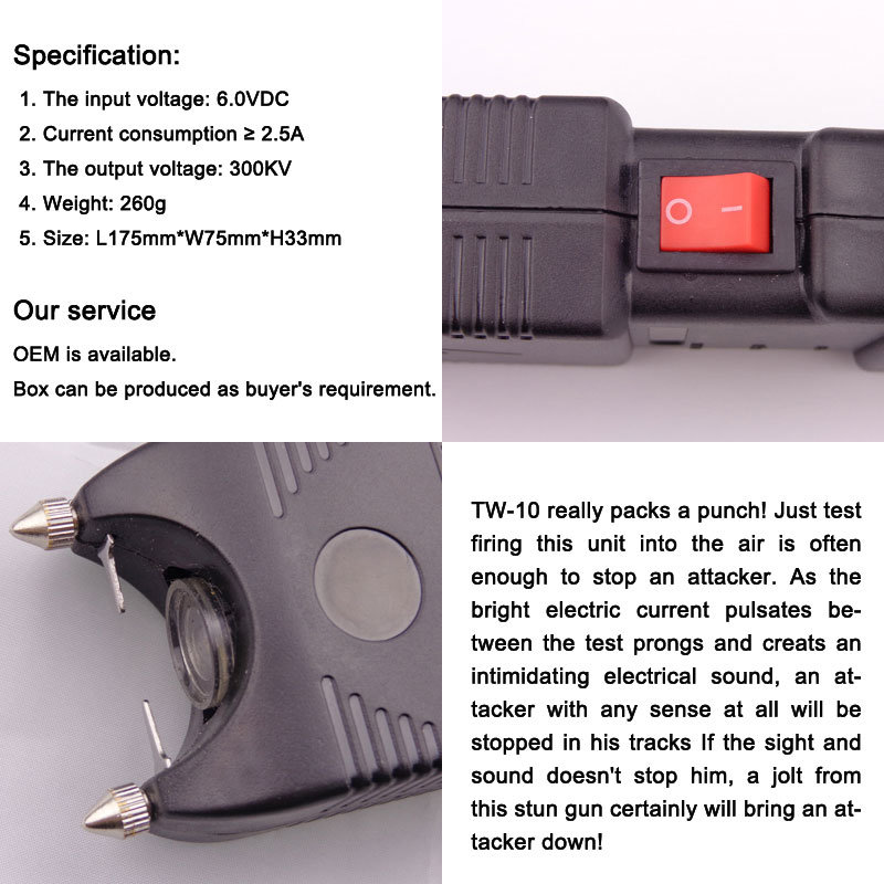 Police Heavy Duty Rechargeable Alarm Stun Gun (SYSG-191)
