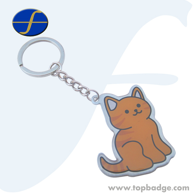 Promotion Cheap Custom Photo Printed Animal Resin Keychain (FTKC0475A)