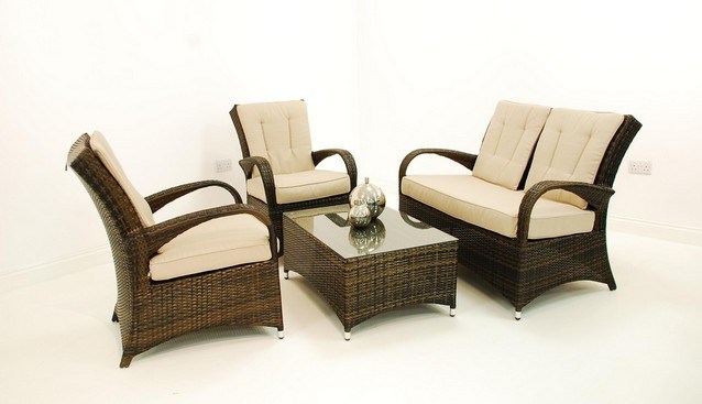 Outdoor Garden 5 Pieces Wicker Rattan Patio Furniture Sofa Set