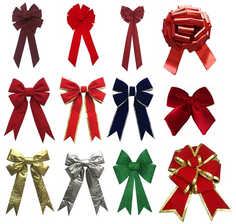 Handmade Gold Non-Woven Bowknot for Christmas Decoration