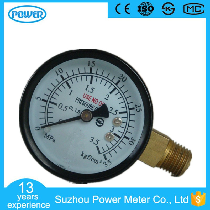 50mm Black Steel Side Connection Pressure Gauge Manometer