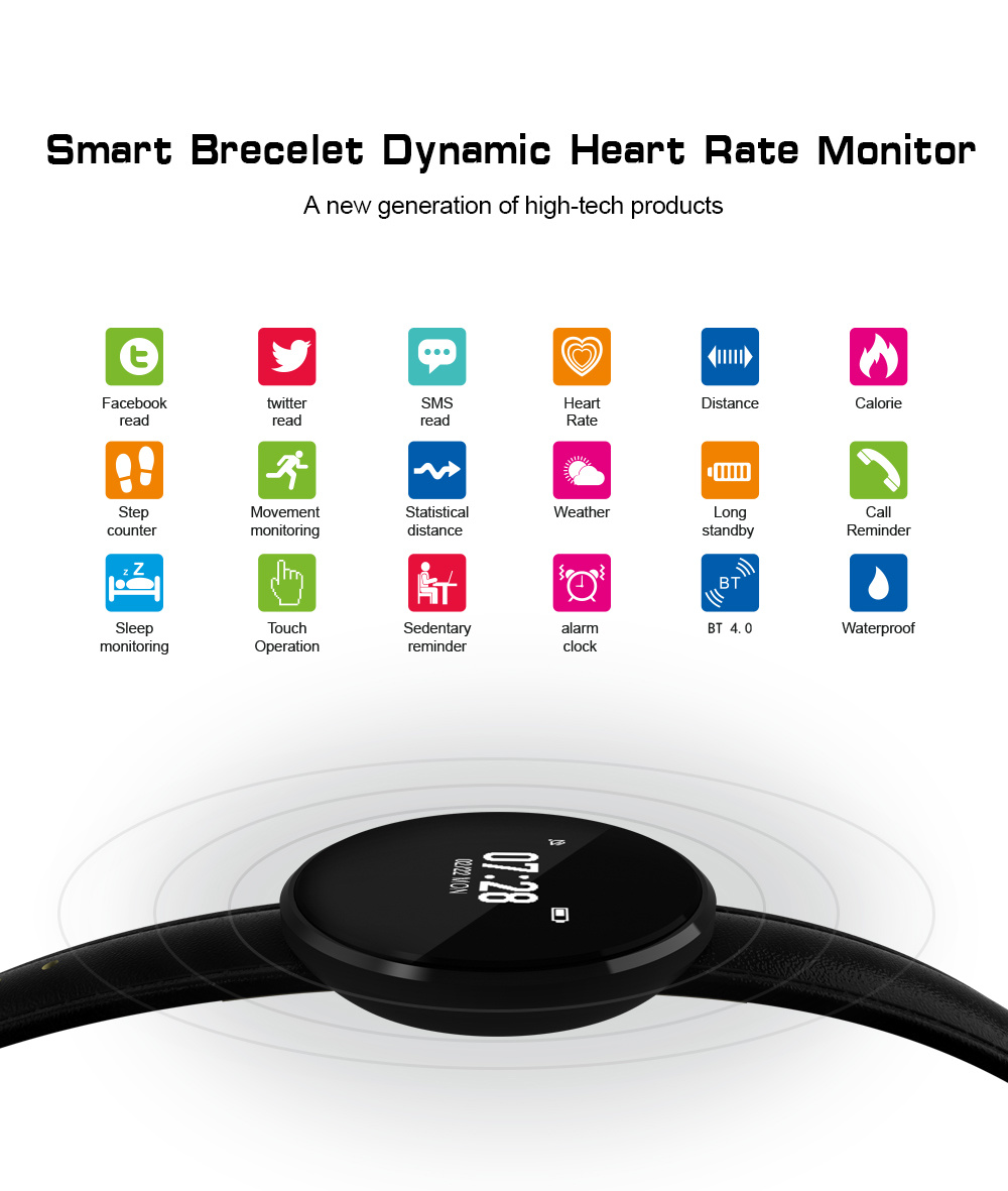 Smart Heart Rate Monitoring Bracelet and Heart Rate Blood Pressure Blood Oxygen Sleep CF006 Monitoring Waterproof Anti-Lost Steps Calculating Call Reminding