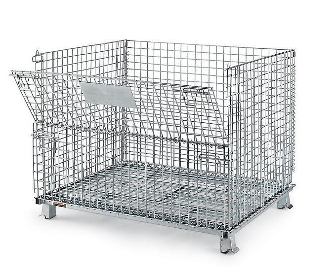 Folding Collapsible Transport Roll Wire Mesh Container