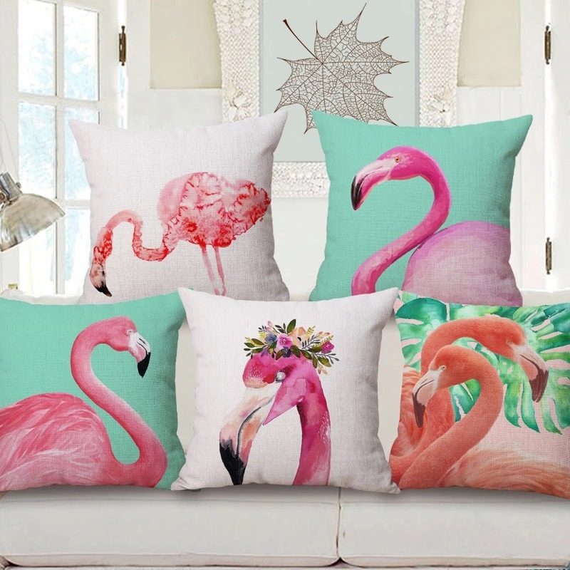 Colorful Flamingo Series Digital Printed Cushion / Pillow Home Decorative